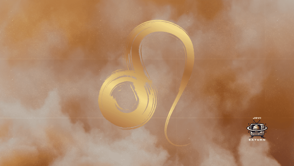 Gold Leo glyph on a gold cloud background