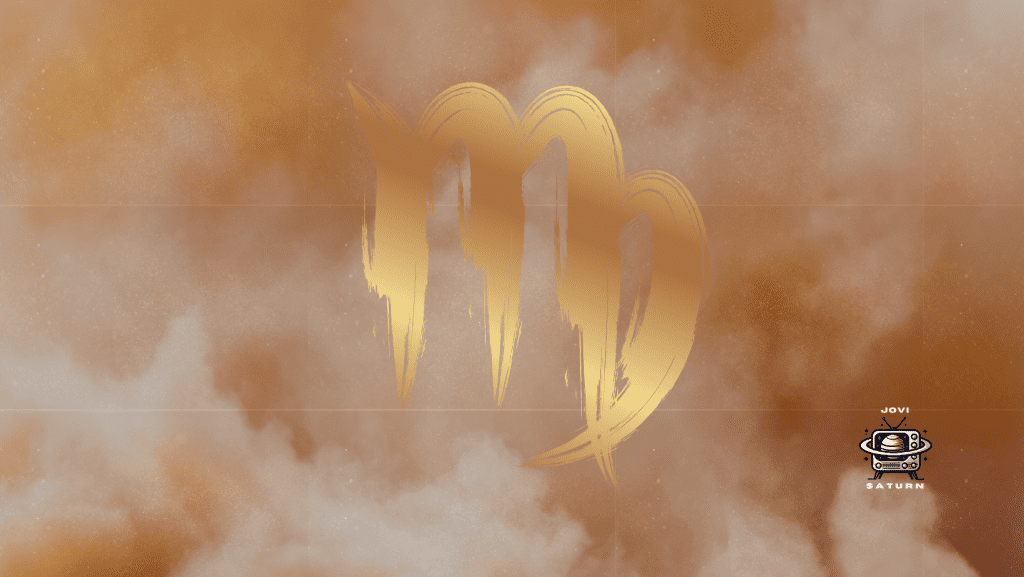 Gold Virgo Glyph on a Gold glod Background