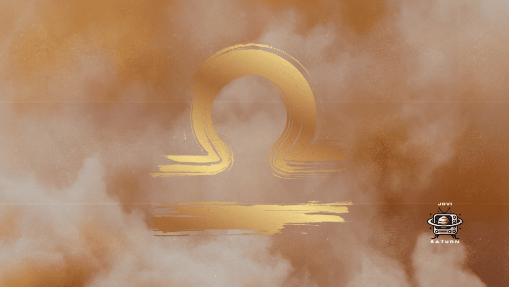 Gold Libra Glyph on a Gold glod Background
