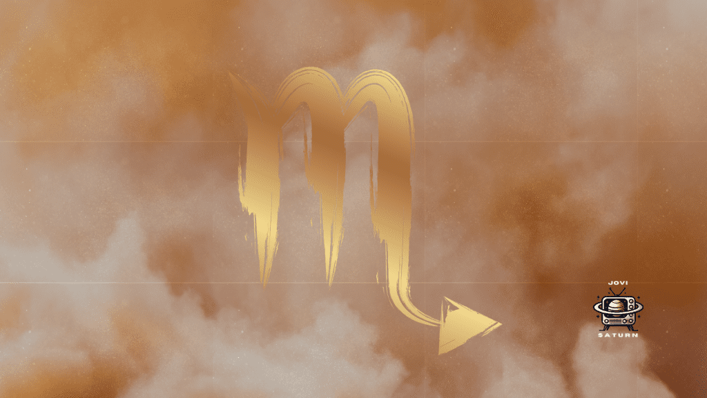 Gold Scorpio Glyph on a Gold glod Background